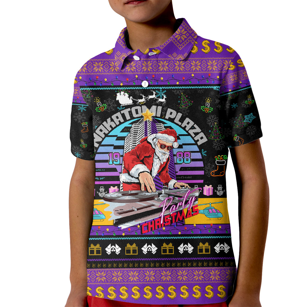 Nakatomi Plaza Christmas Party 1988 Kid Polo Shirt DJ Santa Claus - Wonder Print Shop