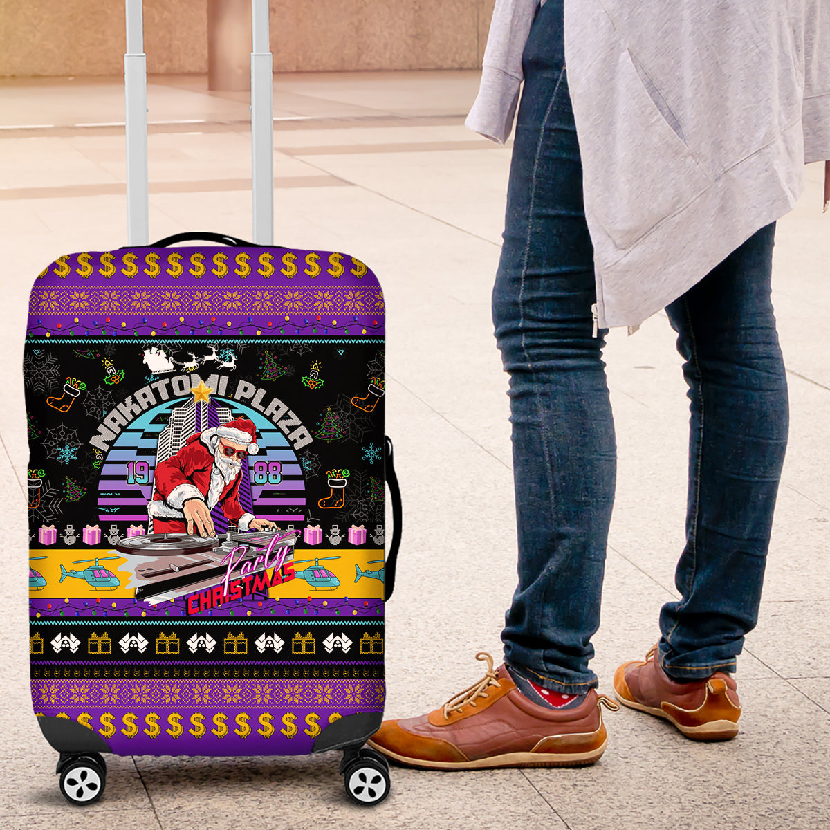 Nakatomi Plaza Christmas Party 1988 Luggage Cover DJ Santa Claus - Wonder Print Shop