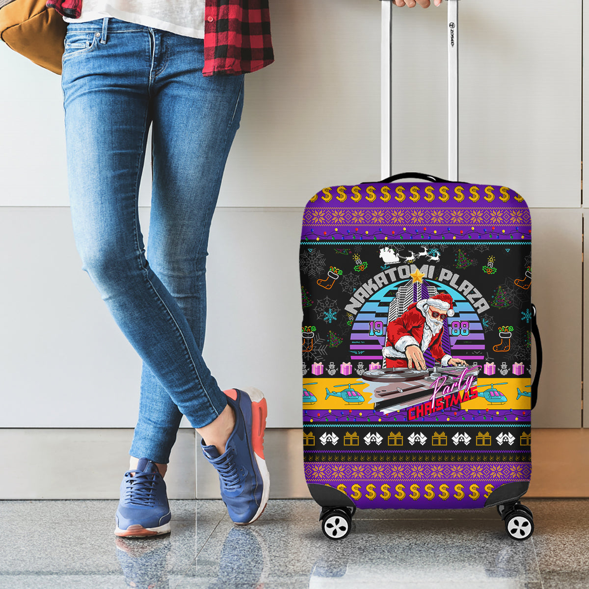 Nakatomi Plaza Christmas Party 1988 Luggage Cover DJ Santa Claus - Wonder Print Shop