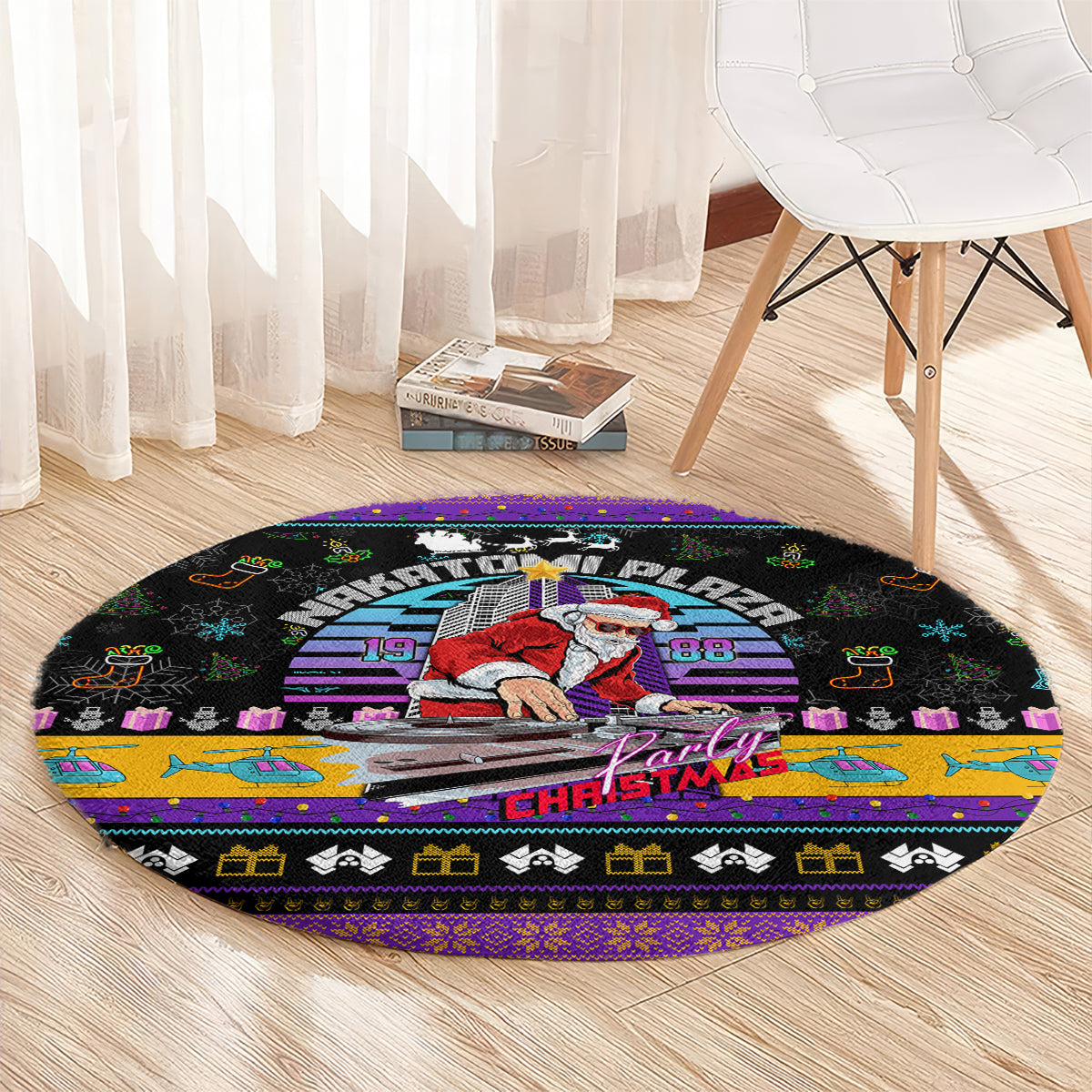 nakatomi-plaza-christmas-party-1988-round-carpet-dj-satan-claus