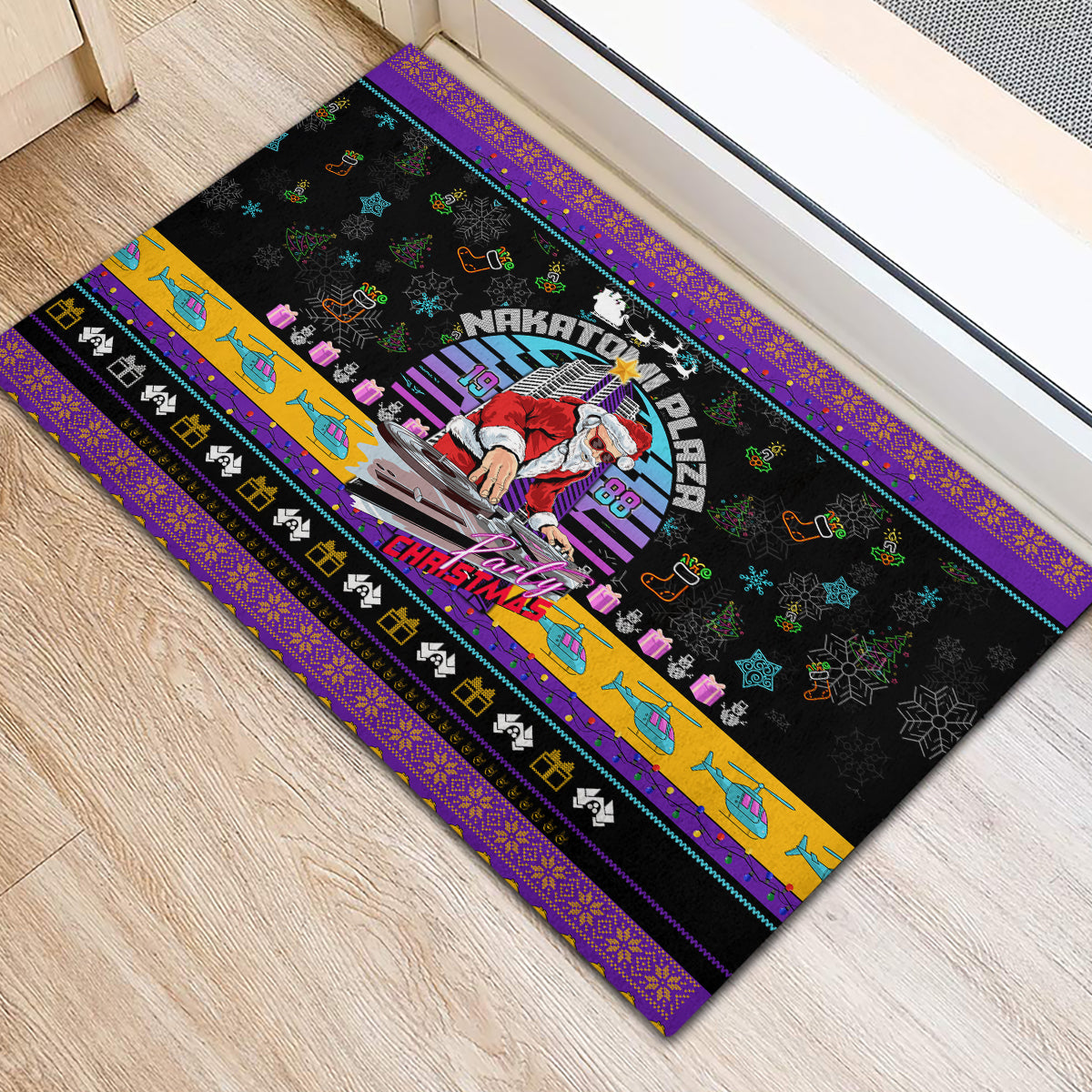 Nakatomi Plaza Christmas Party 1988 Rubber Doormat DJ Santa Claus - Wonder Print Shop