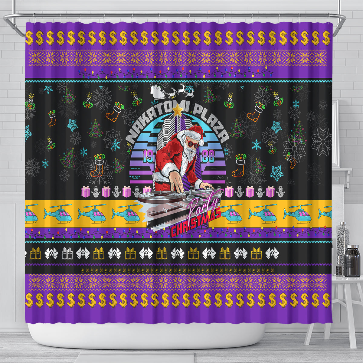 nakatomi-plaza-christmas-party-1988-shower-curtain-dj-satan-claus