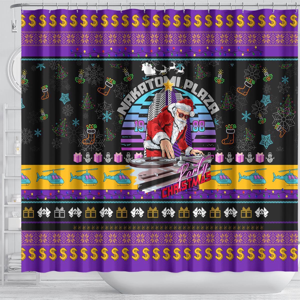 nakatomi-plaza-christmas-party-1988-shower-curtain-dj-satan-claus