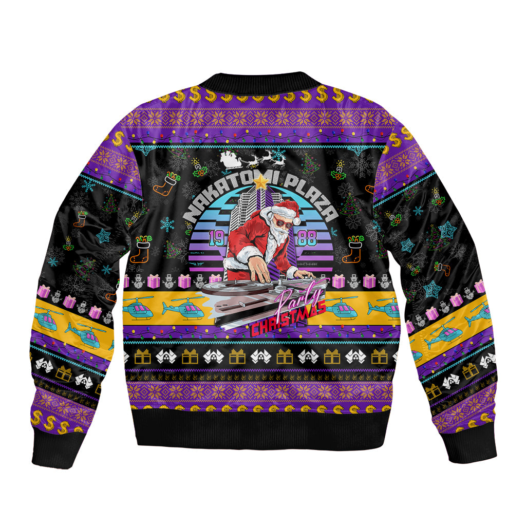 Nakatomi Plaza Christmas Party 1988 Sleeve Zip Bomber Jacket DJ Santa Claus - Wonder Print Shop