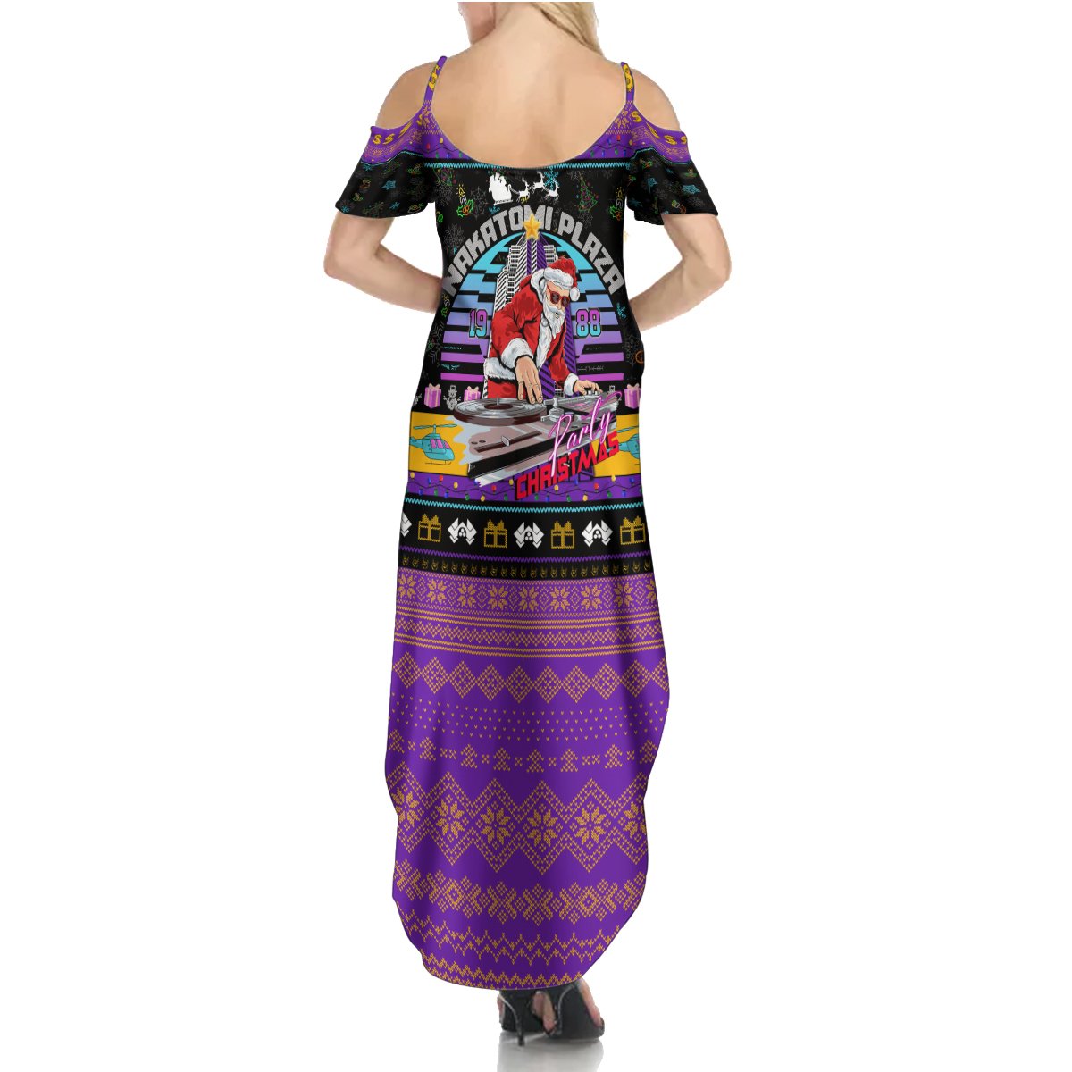 Nakatomi Plaza Christmas Party 1988 Summer Maxi Dress DJ Santa Claus - Wonder Print Shop