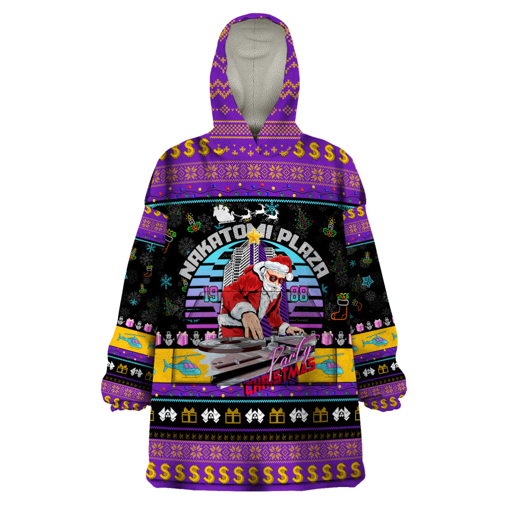 Nakatomi Plaza Christmas Party 1988 Wearable Blanket Hoodie DJ Santa Claus - Wonder Print Shop