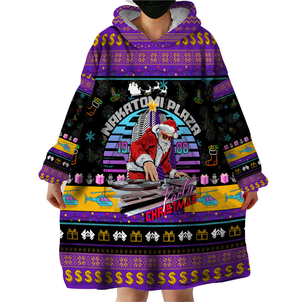 Nakatomi Plaza Christmas Party 1988 Wearable Blanket Hoodie DJ Santa Claus - Wonder Print Shop