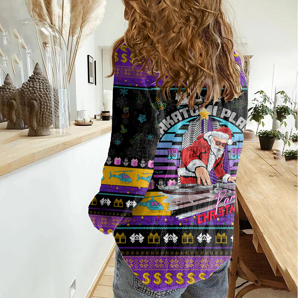 Nakatomi Plaza Christmas Party 1988 Women Casual Shirt DJ Santa Claus - Wonder Print Shop