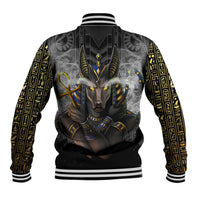 Anubis Baseball Jacket Egypt Pattern Black - Wonder Print Shop