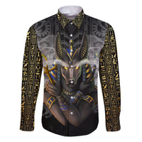 Anubis Family Matching Puletasi and Hawaiian Shirt Egypt Pattern Black - Wonder Print Shop