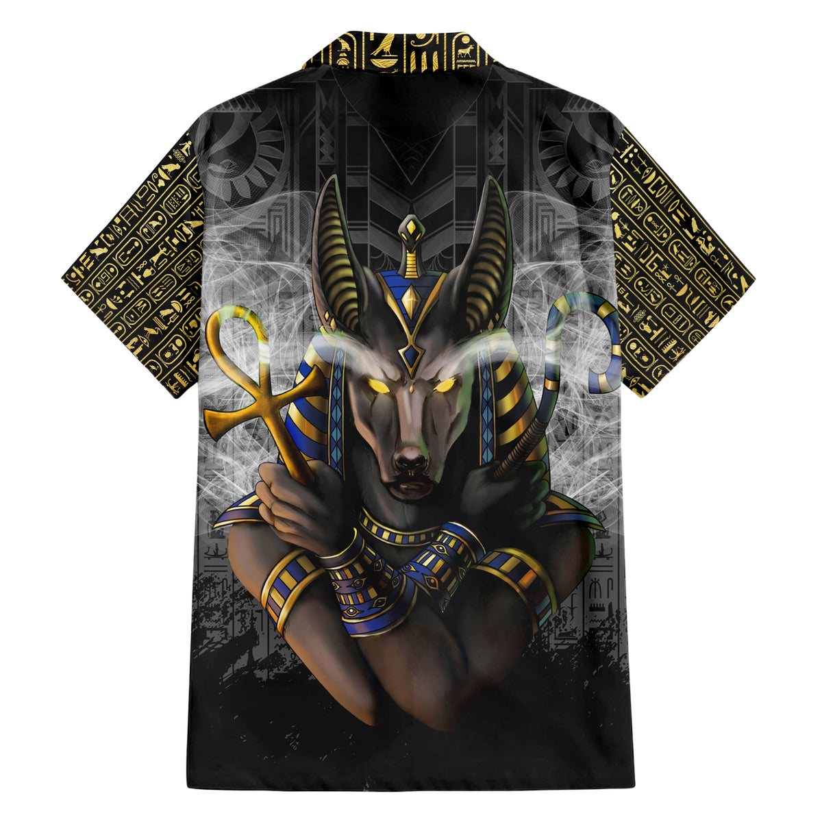 Anubis Hawaiian Shirt Egypt Pattern Black - Wonder Print Shop