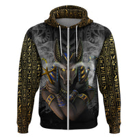 Anubis Hoodie Egypt Pattern Black - Wonder Print Shop