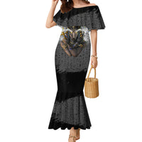 Anubis Mermaid Dress Egypt Pattern Black - Wonder Print Shop