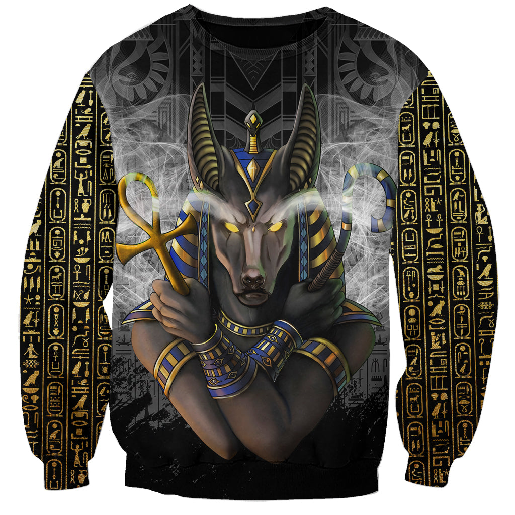 Anubis Sweatshirt Egypt Pattern Black