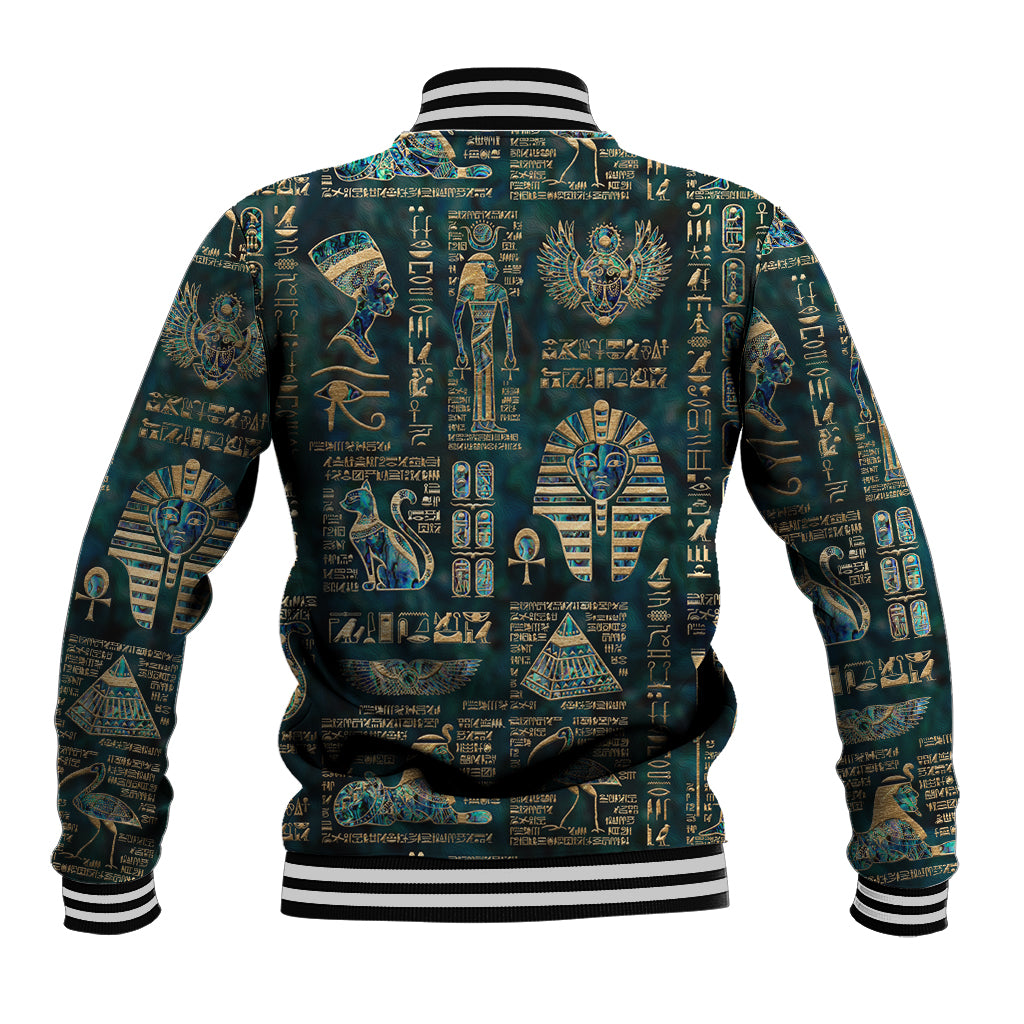 Egyptian Hieroglyphs And Deities Baseball Jacket - Wonder Print Shop