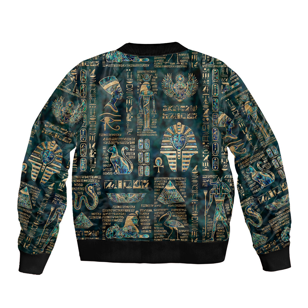 Egyptian Hieroglyphs And Deities Bomber Jacket - Wonder Print Shop