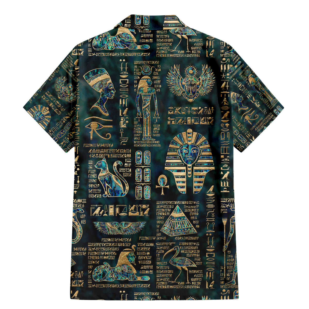 Egyptian Hieroglyphs And Deities Family Matching Mermaid Dress and Hawaiian Shirt - Wonder Print Shop