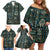 Egyptian Hieroglyphs And Deities Family Matching Off Shoulder Short Dress and Hawaiian Shirt - Wonder Print Shop