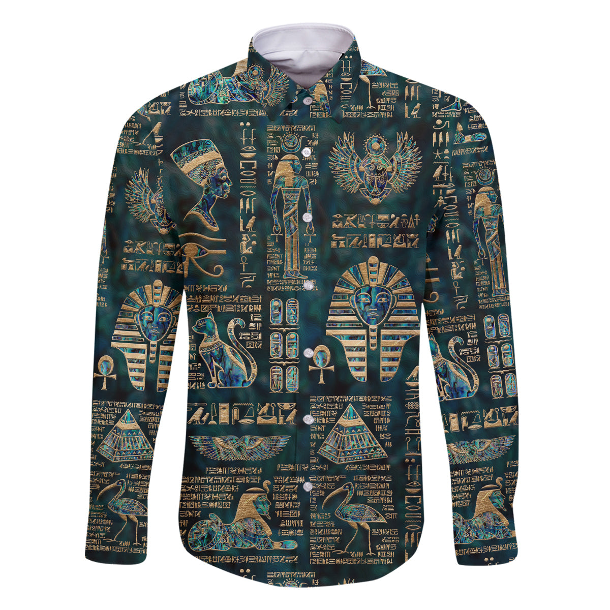 Egyptian Hieroglyphs And Deities Family Matching Tank Maxi Dress and Hawaiian Shirt - Wonder Print Shop