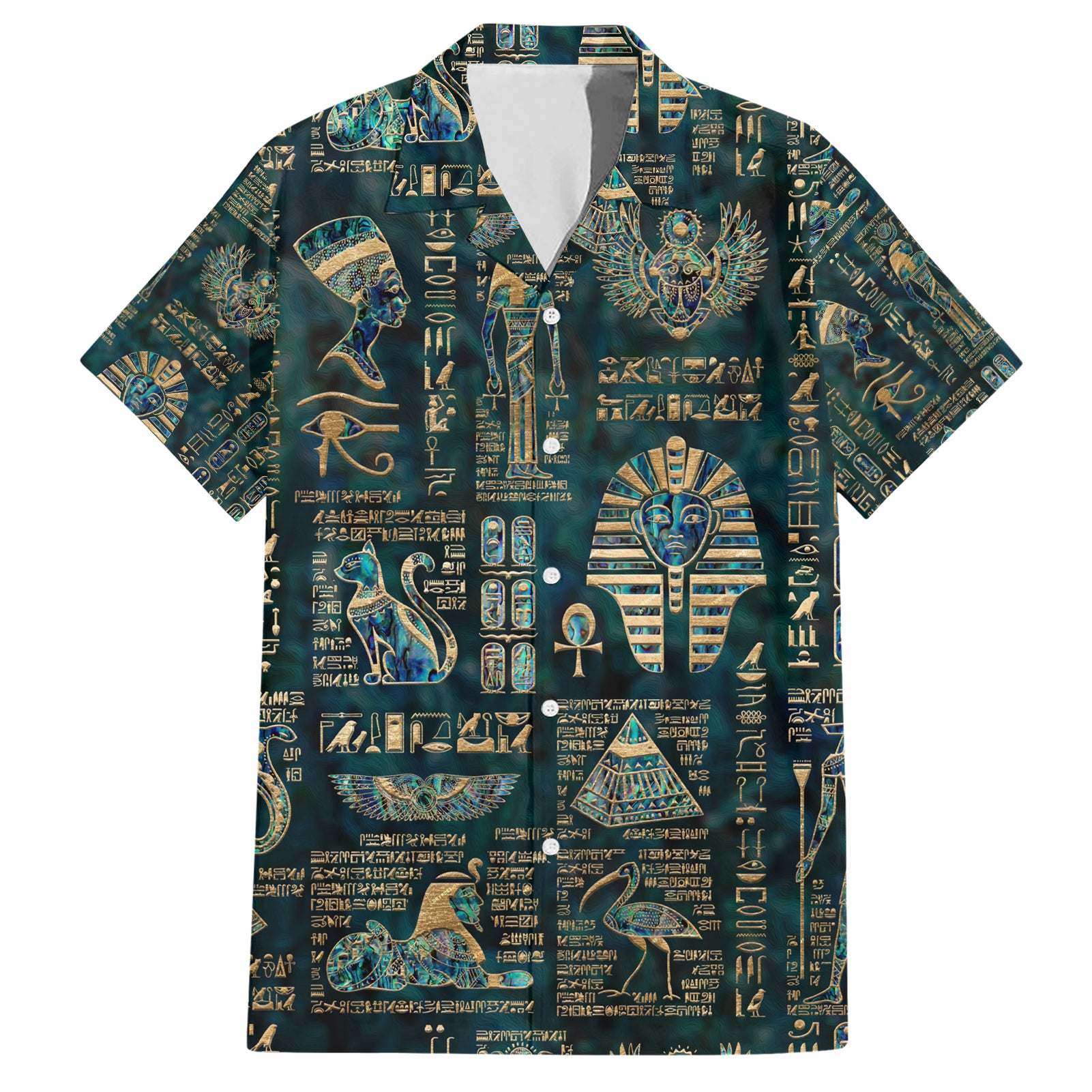 Egyptian Hieroglyphs And Deities Hawaiian Shirt