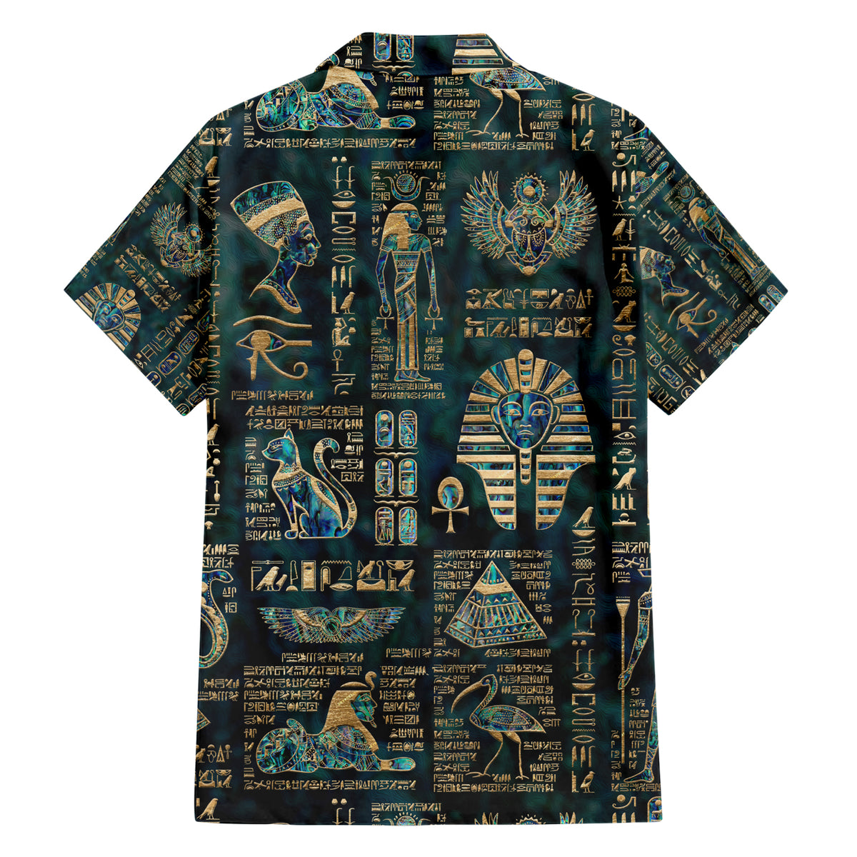Egyptian Hieroglyphs And Deities Hawaiian Shirt - Wonder Print Shop