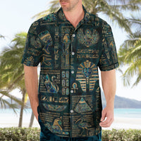 Egyptian Hieroglyphs And Deities Hawaiian Shirt - Wonder Print Shop