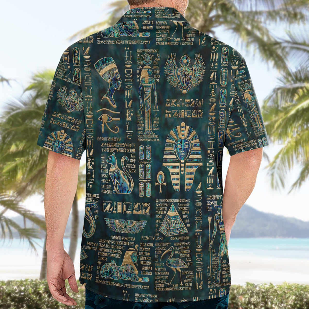 Egyptian Hieroglyphs And Deities Hawaiian Shirt - Wonder Print Shop