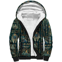 Egyptian Hieroglyphs And Deities Sherpa Hoodie - Wonder Print Shop