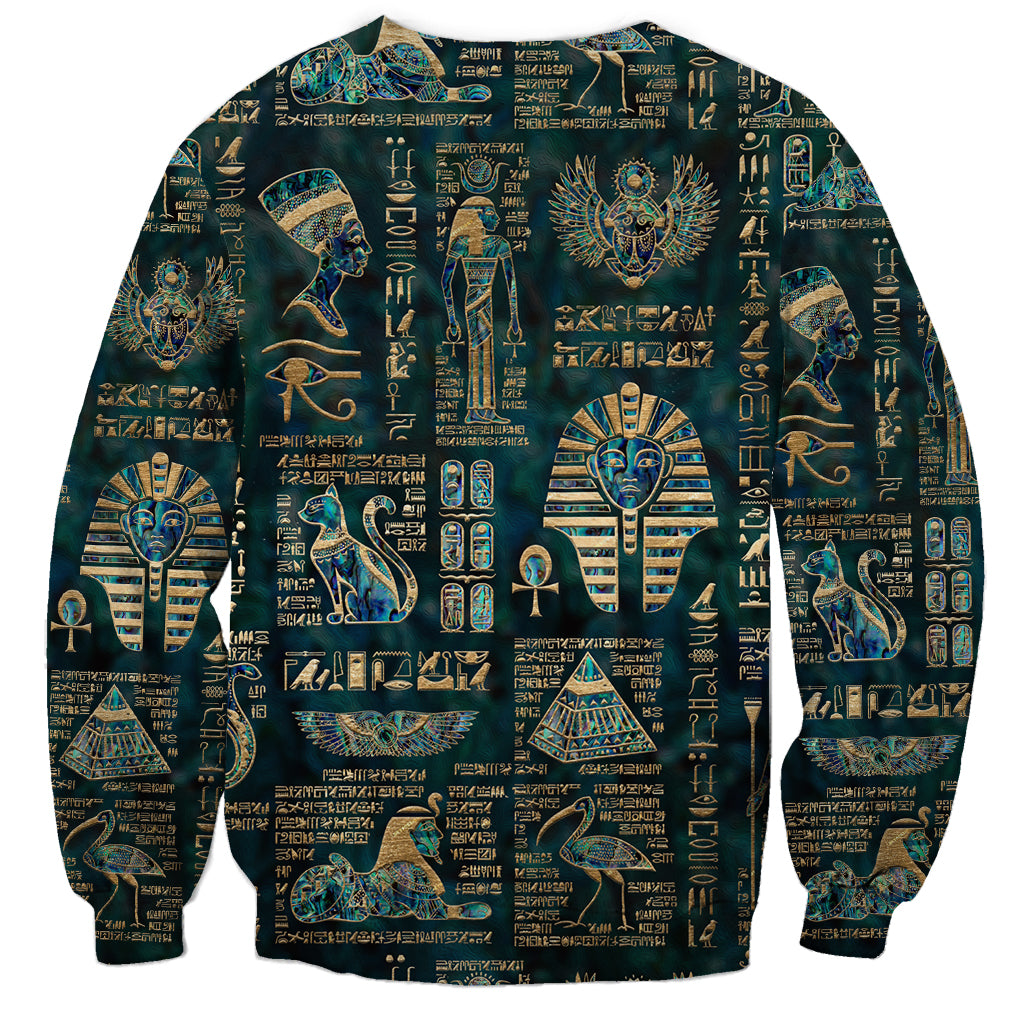 Egyptian Hieroglyphs And Deities Sweatshirt - Wonder Print Shop