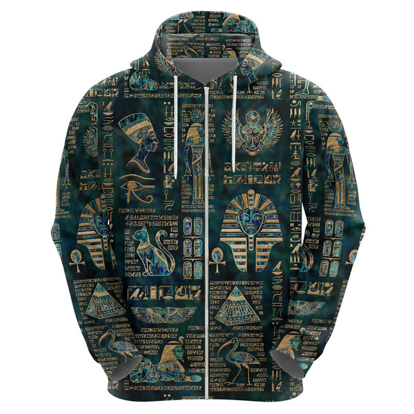 Ancient Egypt and Hieroglyphs Zip Hoodie LT9
