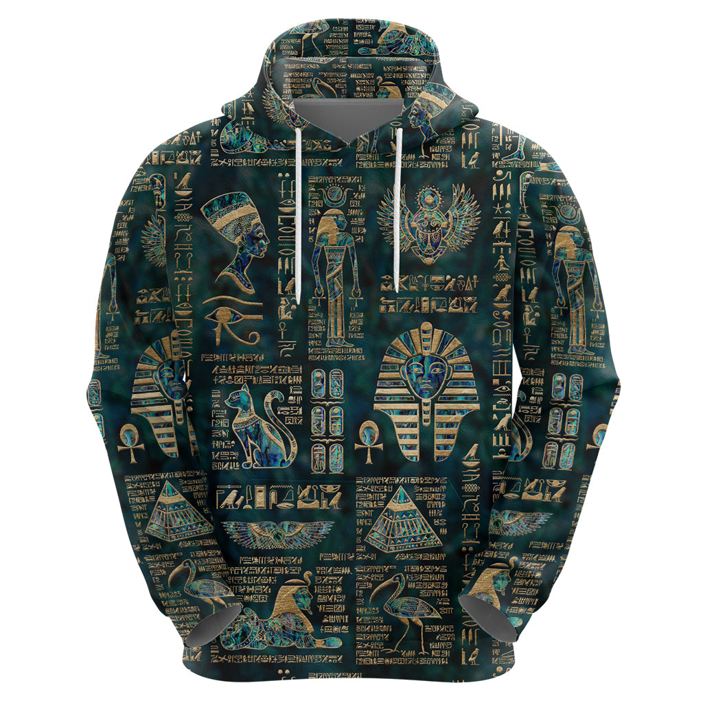 Egyptian Hieroglyphs And Deities Zip Hoodie - Wonder Print Shop