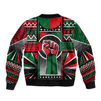 Power Fist And Patterns In Pan African Bomber Jacket - Wonder Print Shop