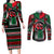 Power Fist And Patterns In Pan African Couples Matching Long Sleeve Bodycon Dress and Long Sleeve Button Shirt - Wonder Print Shop