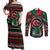 Power Fist And Patterns In Pan African Couples Matching Off Shoulder Maxi Dress and Long Sleeve Button Shirt - Wonder Print Shop