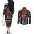 Power Fist And Patterns In Pan African Couples Matching Off The Shoulder Long Sleeve Dress and Long Sleeve Button Shirt
