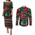 Power Fist And Patterns In Pan African Couples Matching Puletasi and Long Sleeve Button Shirt - Wonder Print Shop