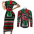 Power Fist And Patterns In Pan African Couples Matching Short Sleeve Bodycon Dress and Long Sleeve Button Shirt - Wonder Print Shop