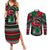 Power Fist And Patterns In Pan African Couples Matching Summer Maxi Dress and Long Sleeve Button Shirt - Wonder Print Shop