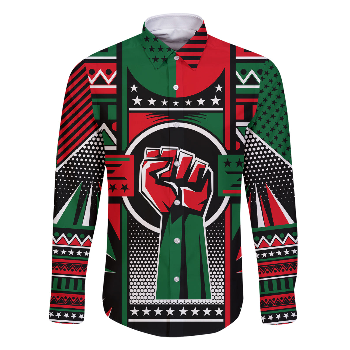 Power Fist And Patterns In Pan African Family Matching Long Sleeve Bodycon Dress and Hawaiian Shirt - Wonder Print Shop