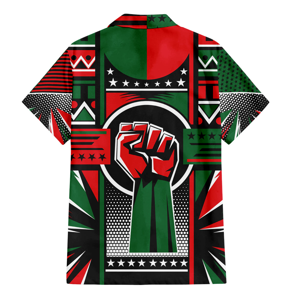 Power Fist And Patterns In Pan African Family Matching Mermaid Dress and Hawaiian Shirt - Wonder Print Shop