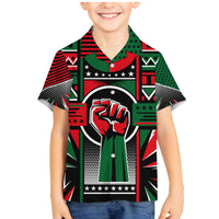 Power Fist And Patterns In Pan African Family Matching Mermaid Dress and Hawaiian Shirt - Wonder Print Shop