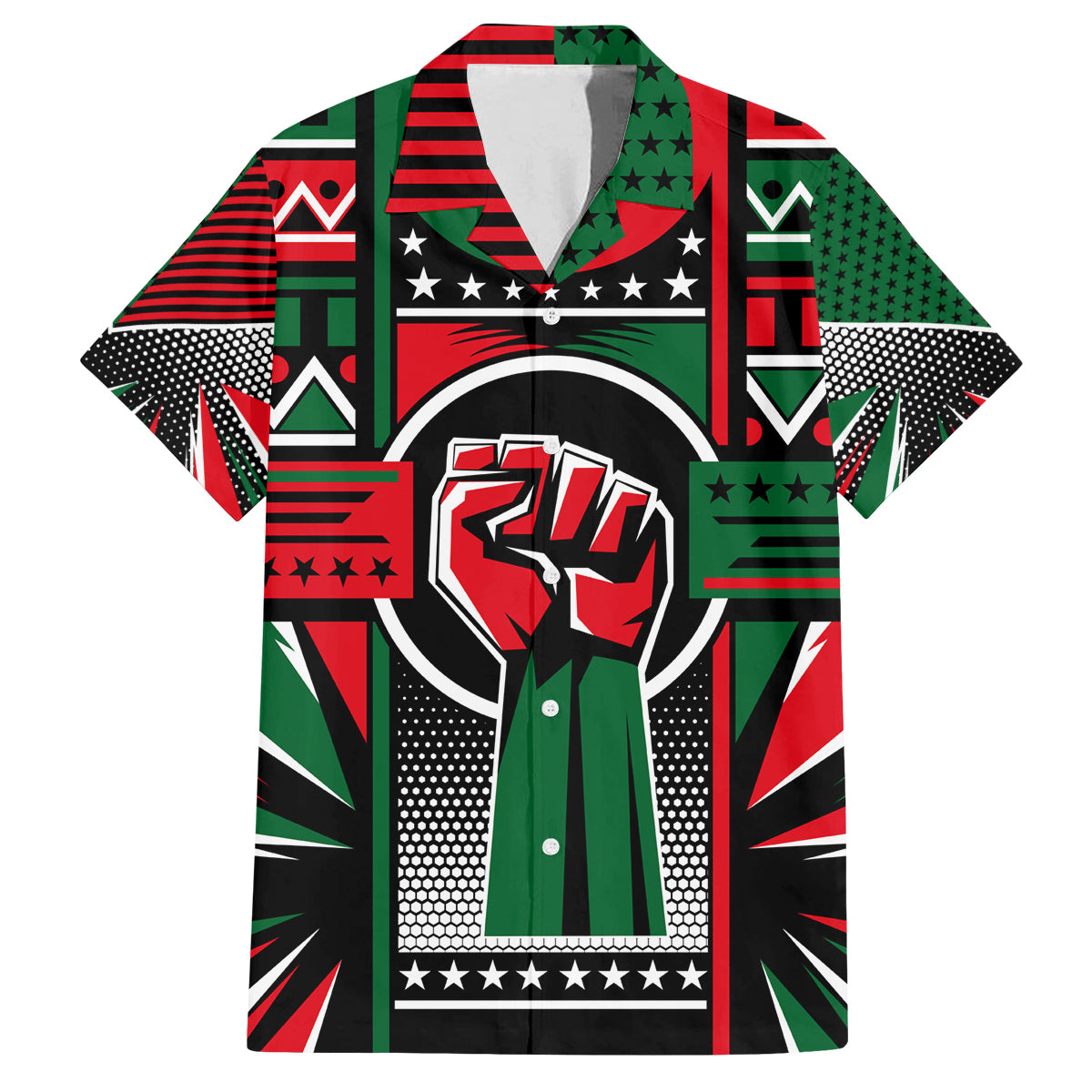 Power Fist And Patterns In Pan African Family Matching Puletasi and Hawaiian Shirt - Wonder Print Shop