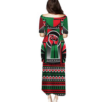 Power Fist And Patterns In Pan African Family Matching Puletasi and Hawaiian Shirt - Wonder Print Shop