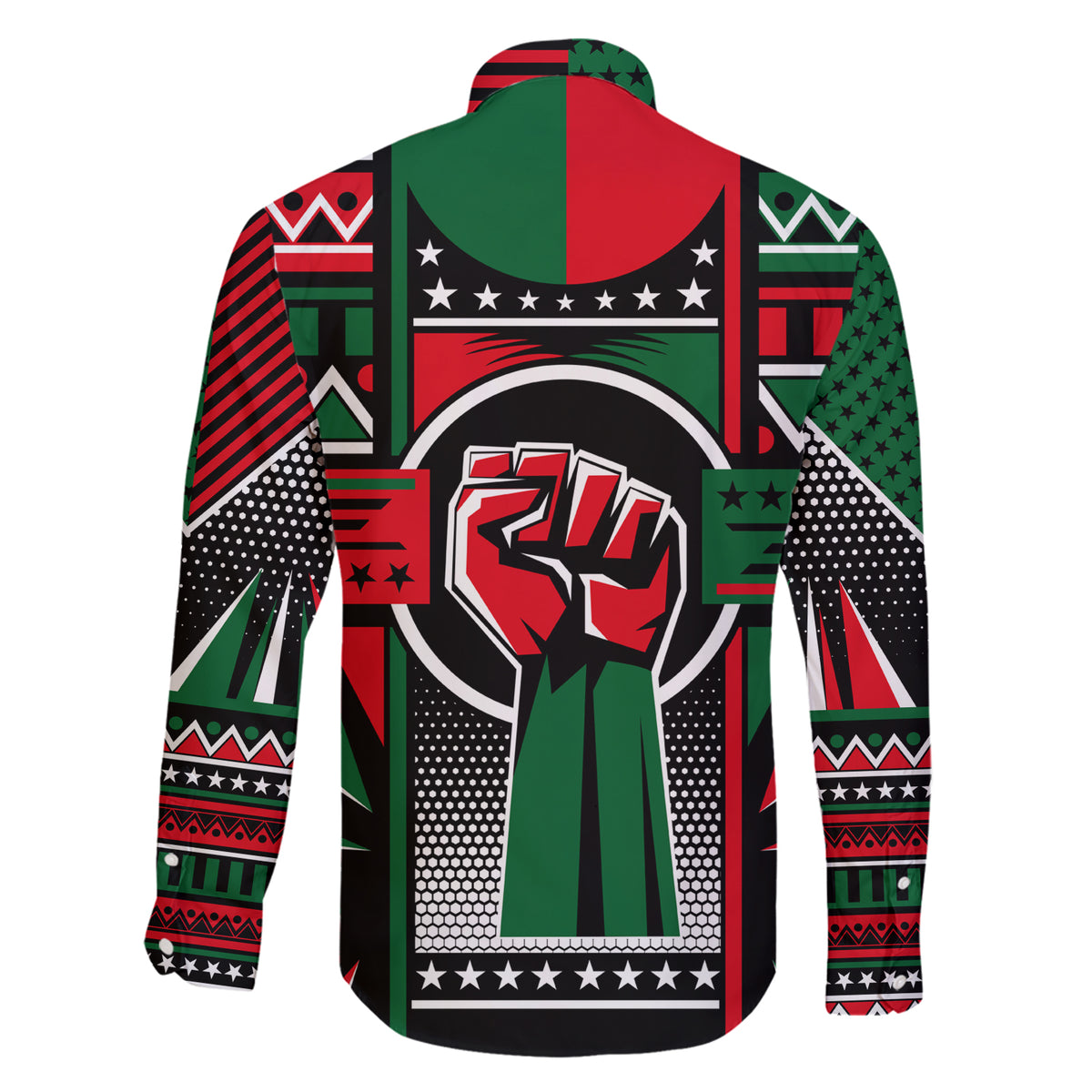 Power Fist And Patterns In Pan African Family Matching Short Sleeve Bodycon Dress and Hawaiian Shirt - Wonder Print Shop