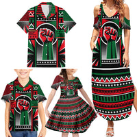 Power Fist And Patterns In Pan African Family Matching Summer Maxi Dress and Hawaiian Shirt - Wonder Print Shop