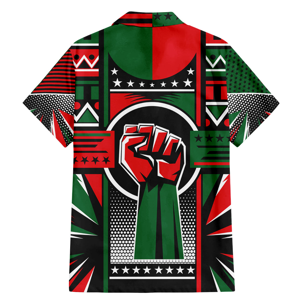 Power Fist And Patterns In Pan African Family Matching Summer Maxi Dress and Hawaiian Shirt - Wonder Print Shop