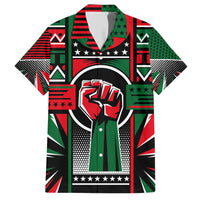 Power Fist And Patterns In Pan African Hawaiian Shirt - Wonder Print Shop