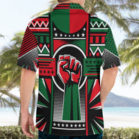 Power Fist And Patterns In Pan African Hawaiian Shirt - Wonder Print Shop