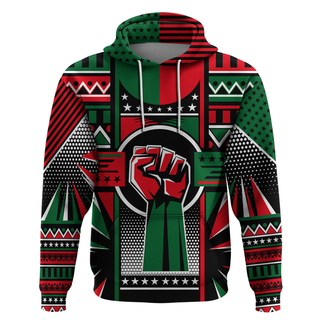 Power Fist And Patterns In Pan African Hoodie - Wonder Print Shop