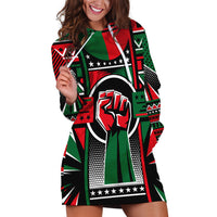Power Fist And Patterns In Pan African Hoodie Dress - Wonder Print Shop